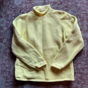 J. Crew 100% Cotton Light Yellow Women's Rollneck Sweater